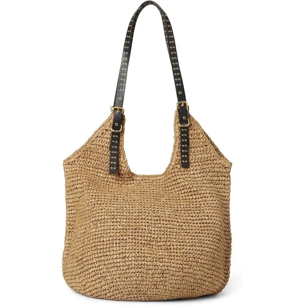 Madewell Straw Grommet Slouch Tote Natural Multi Raffia Bag NWT $168 Flaw